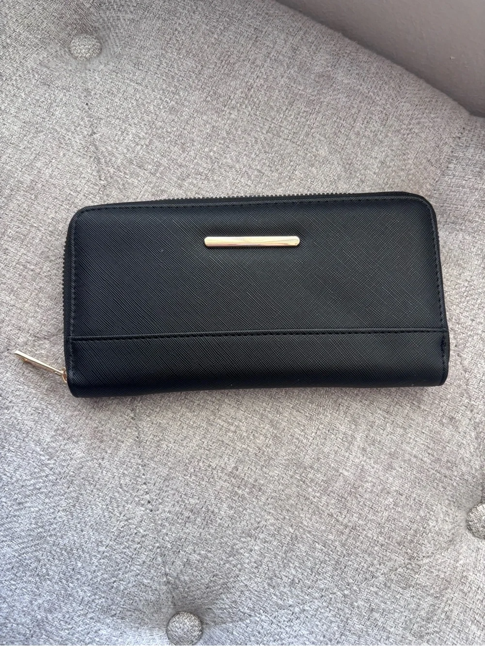 Black Zip Around Wallet | Gold Hardware | Everyday Essential